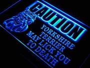 Caution Yorkshire Terrier LED Light Sign - LED Gift Works