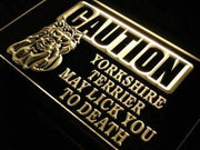 Caution Yorkshire Terrier LED Light Sign - LED Gift Works