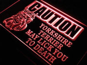 Caution Yorkshire Terrier LED Light Sign - LED Gift Works