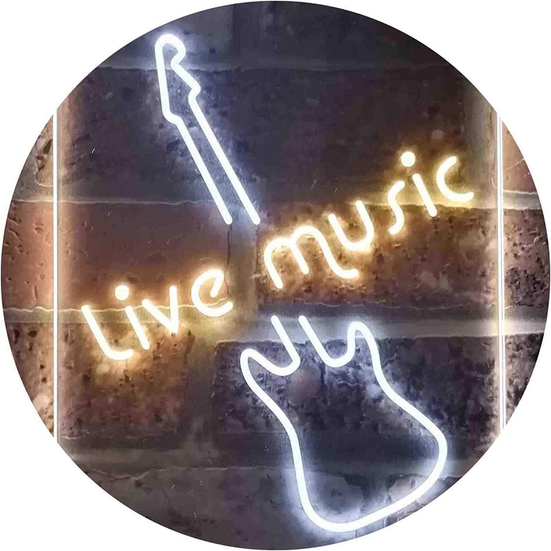 Guitar Live Music LED Light Sign - LED Gift Works