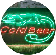 Lizard Cold Beer LED Light Sign - LED Gift Works
