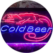 Lizard Cold Beer LED Light Sign - LED Gift Works