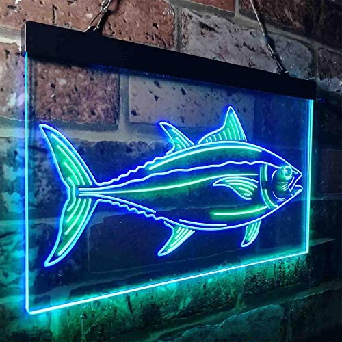 Tuna Fish Bait Store Fishing Beach Decor LED Light Sign - Way Up Gifts