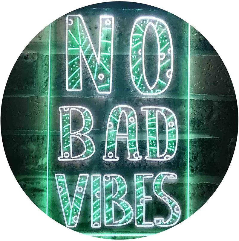 No Bad Vibes LED Light Sign - LED Gift Works