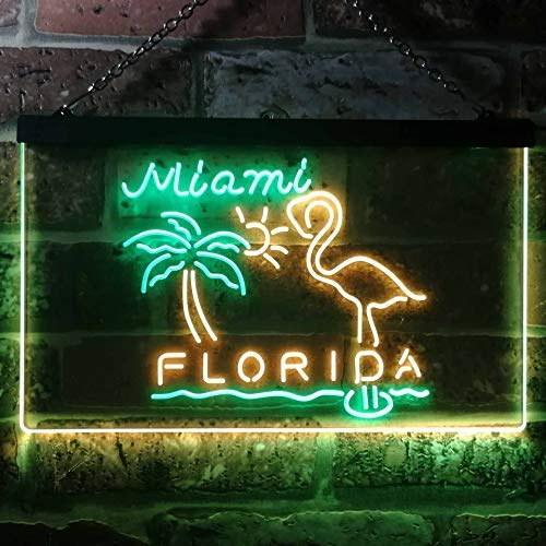 Miami Florida Flamingo LED Light Sign - LED Gift Works