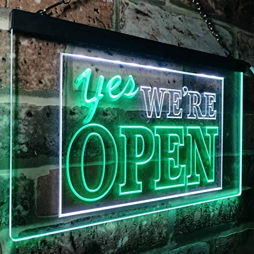 Yes We're Open LED Light Sign - LED Gift Works