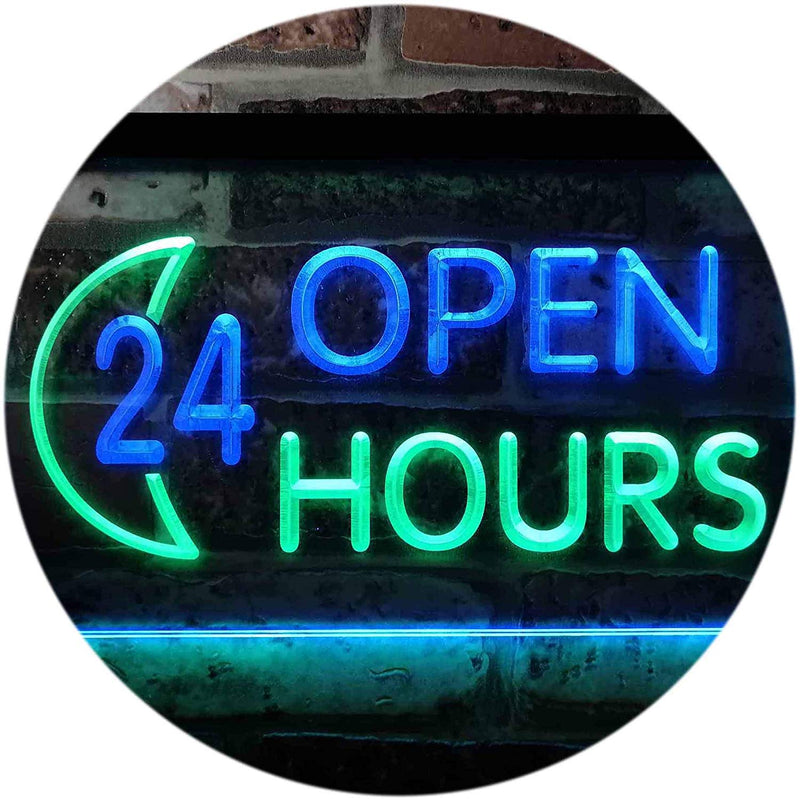 Open 24 Hours LED Light Sign - LED Gift Works