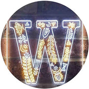 Family Name Letter W Monogram Initial LED Light Sign - LED Gift Works