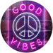 Good Vibes Peace Hippie Bedroom Decor LED Light Sign - Way Up Gifts