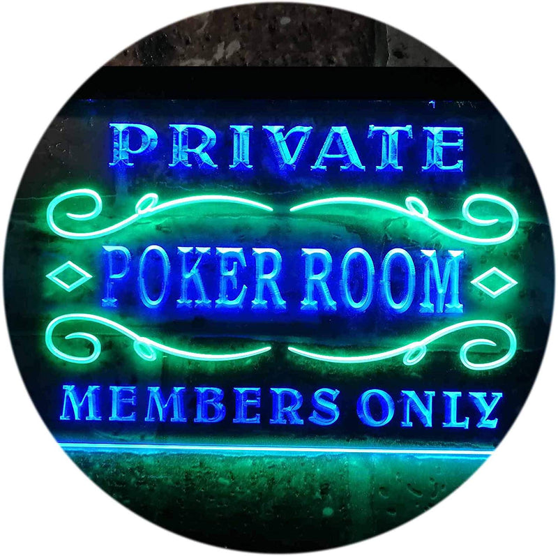 Private Poker Room Members Only LED Light Sign - LED Gift Works