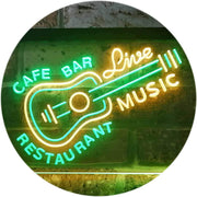 Guitar Cafe Bar Restaurant Live Music LED Light Sign - LED Gift Works