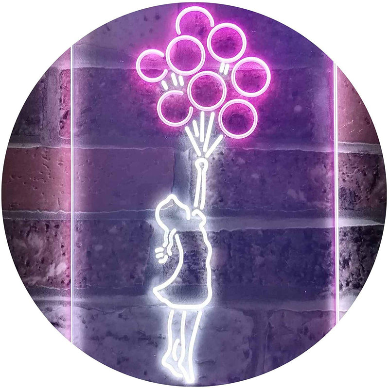Balloon Girl Kids Room Decor LED Light Sign - LED Gift Works