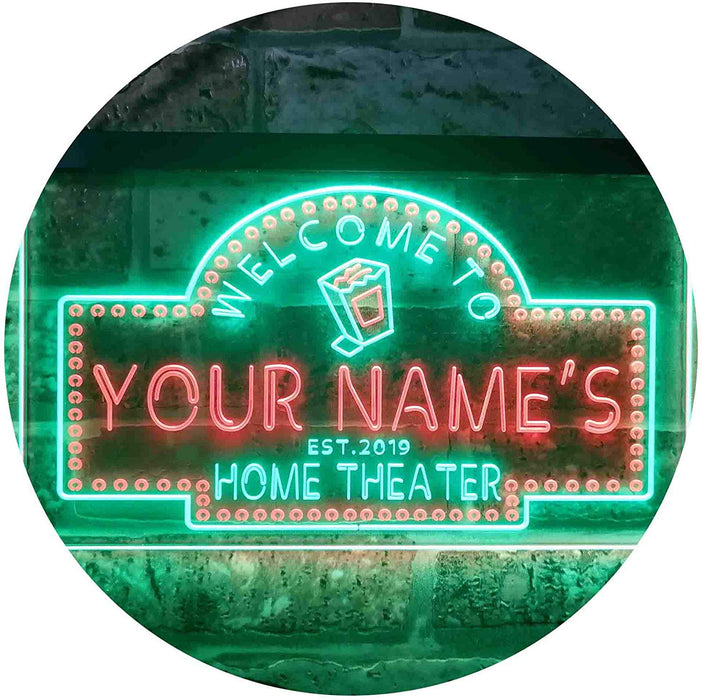 Personalized Movie Room Home Theater LED Light Sign - Way Up Gifts