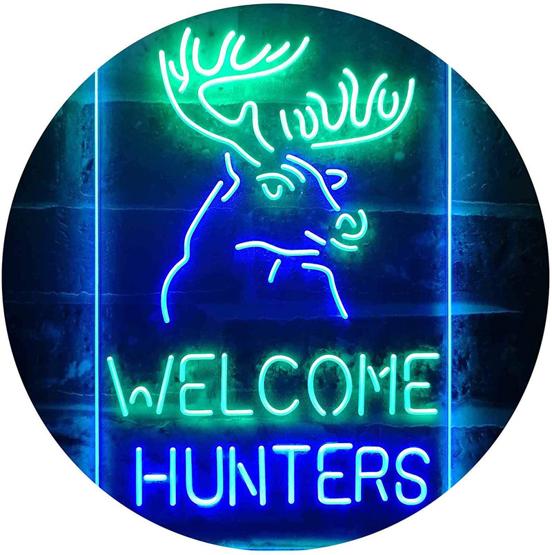 Hunting Store Cabin Decor Welcome Hunters LED Light Sign - LED Gift Works