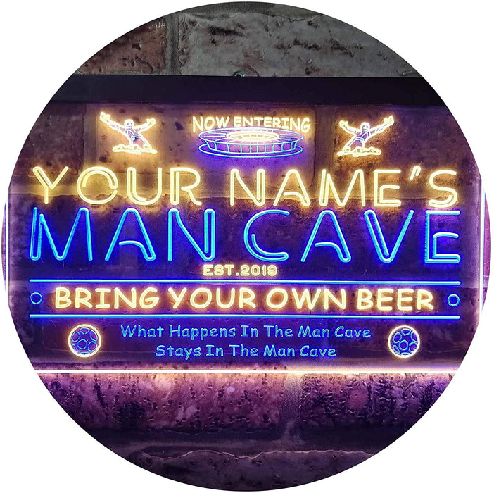 Personalized Sports Soccer Theme Man Cave LED Light Sign - Way Up Gifts