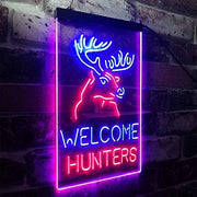 Hunting Store Cabin Decor Welcome Hunters LED Light Sign - LED Gift Works
