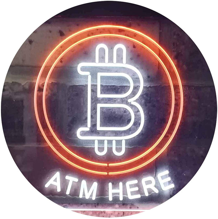 Bitcoin ATM Here LED Light Sign - Way Up Gifts