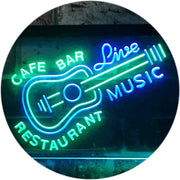 Guitar Cafe Bar Restaurant Live Music LED Light Sign - LED Gift Works