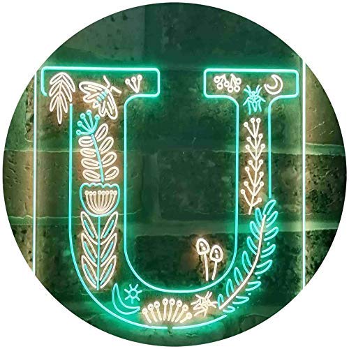 Family Name Letter U Monogram Initial LED Light Sign - Way Up Gifts