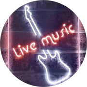 Guitar Live Music LED Light Sign - LED Gift Works