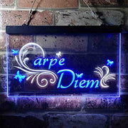 Carpe Diem Seize The Day Bedroom Quote LED Light Sign - LED Gift Works