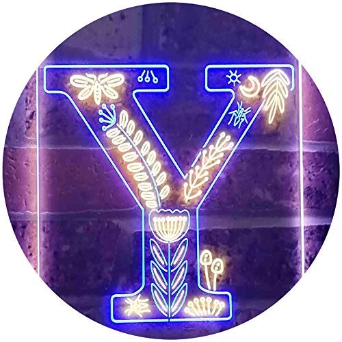 Family Name Letter Y Monogram Initial LED Light Sign - LED Gift Works