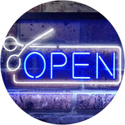 Scissors Open Barber Salon Hair Cuts LED Light Sign - LED Gift Works