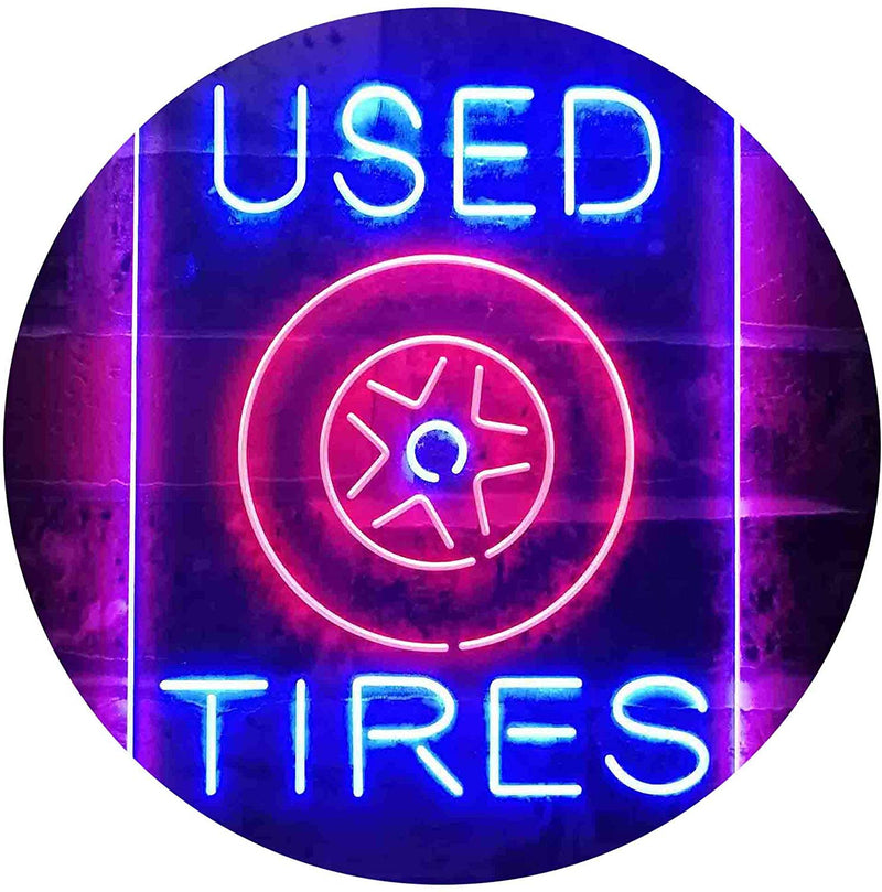 Auto Shop Car Garage Used Tires LED Light Sign - LED Gift Works
