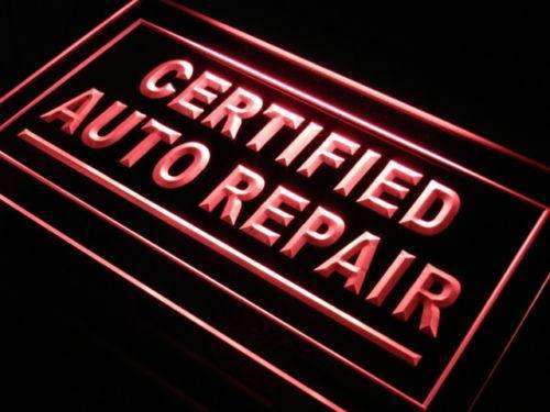Certified Auto Repair Shop LED Light Sign - Way Up Gifts