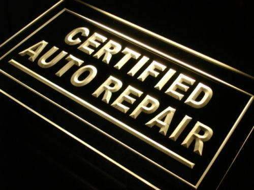Certified Auto Repair Shop LED Light Sign - Way Up Gifts