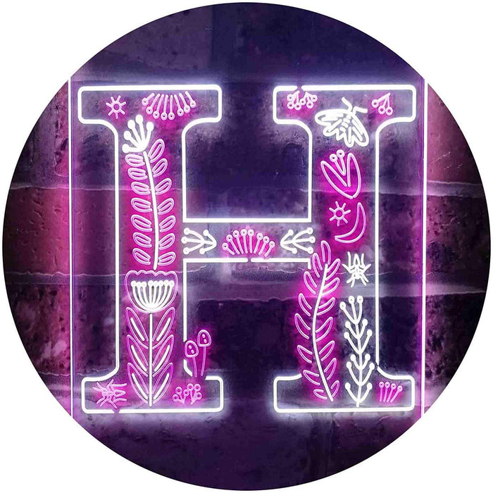 Family Name Letter H Monogram Initial LED Light Sign - Way Up Gifts