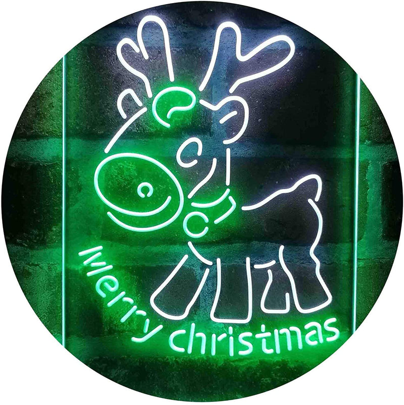 Merry Christmas Reindeer LED Light Sign - LED Gift Works