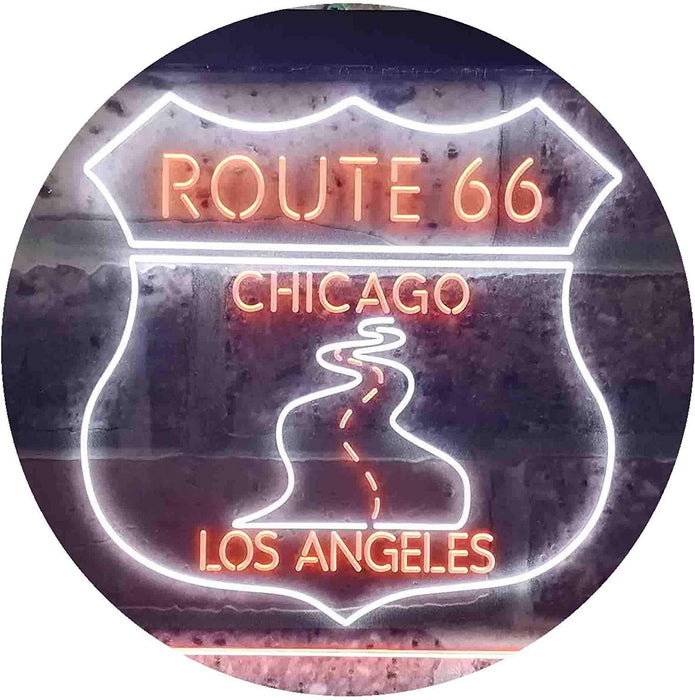 Chicago to Los Angeles Route 66 LED Light Sign - Way Up Gifts