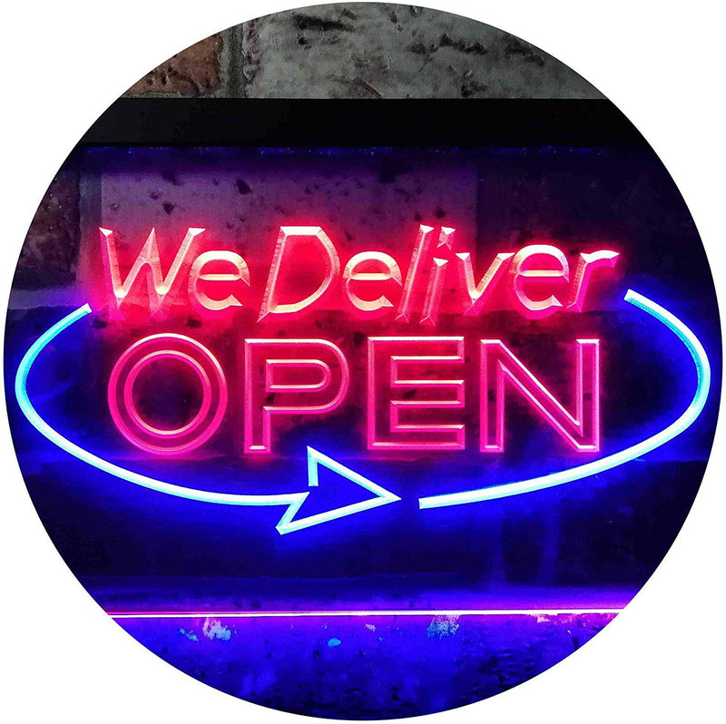 Open Delivery We Deliver LED Light Sign - LED Gift Works