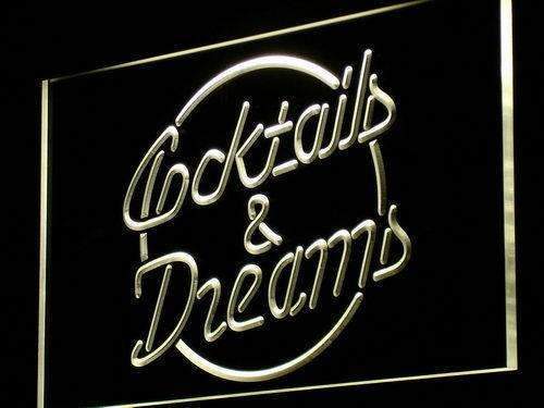 Cocktails and Dreams II LED Light Sign - LED Gift Works
