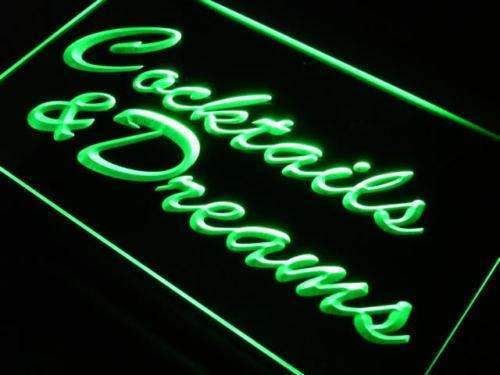 Cocktails and Dreams III LED Light Sign - LED Gift Works