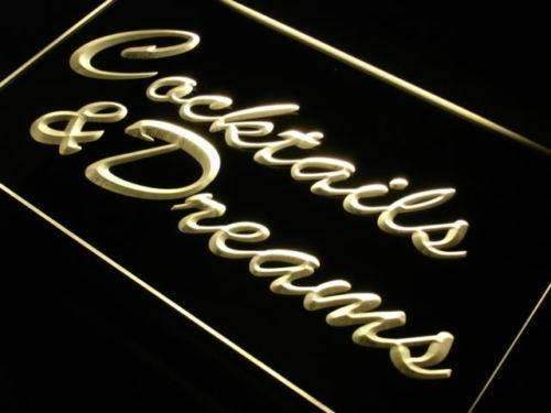 Cocktails and Dreams III LED Light Sign - LED Gift Works