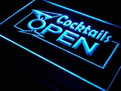 Cocktails Open LED Light Sign - LED Gift Works