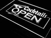 Cocktails Open LED Light Sign - LED Gift Works