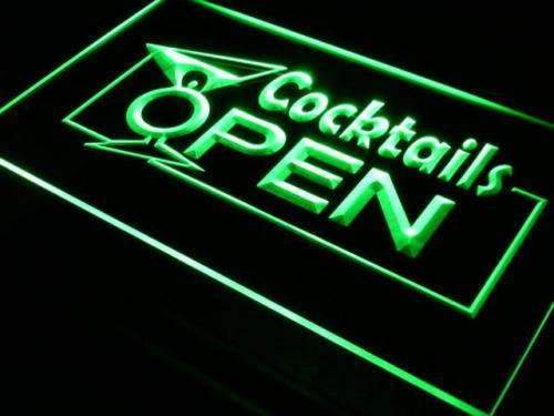 Cocktails Open LED Light Sign - LED Gift Works