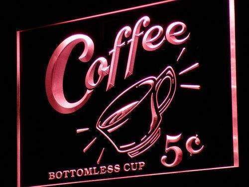 Coffee 5 Cents Vintage LED Light Sign - Way Up Gifts