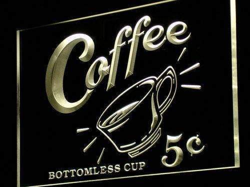 Coffee 5 Cents Vintage LED Light Sign - Way Up Gifts