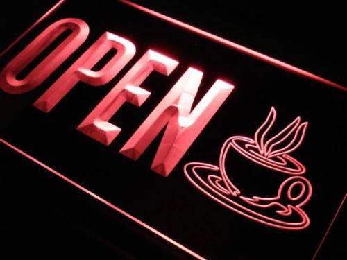 Coffee Cafe Open LED Light Sign - LED Gift Works