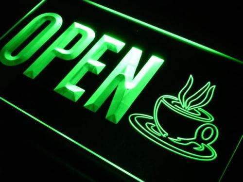 Coffee Cafe Open LED Light Sign - LED Gift Works