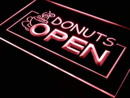 Coffee Donuts Open LED Light Sign - LED Gift Works