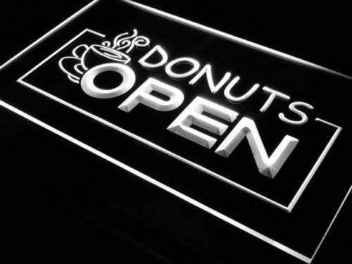 Coffee Donuts Open LED Light Sign - LED Gift Works