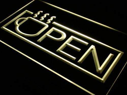 Coffee Open LED Light Sign - LED Gift Works