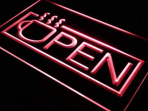 Coffee Open LED Light Sign - LED Gift Works
