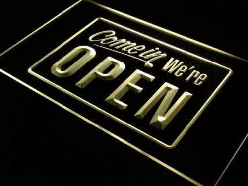 Come In We're Open LED Light Sign - LED Gift Works