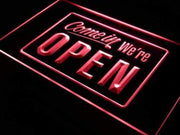 Come In We're Open LED Light Sign - LED Gift Works